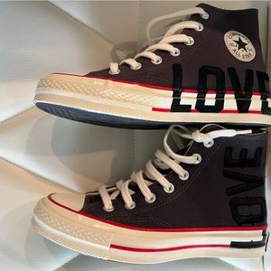 Womens blue love high top converse size 6